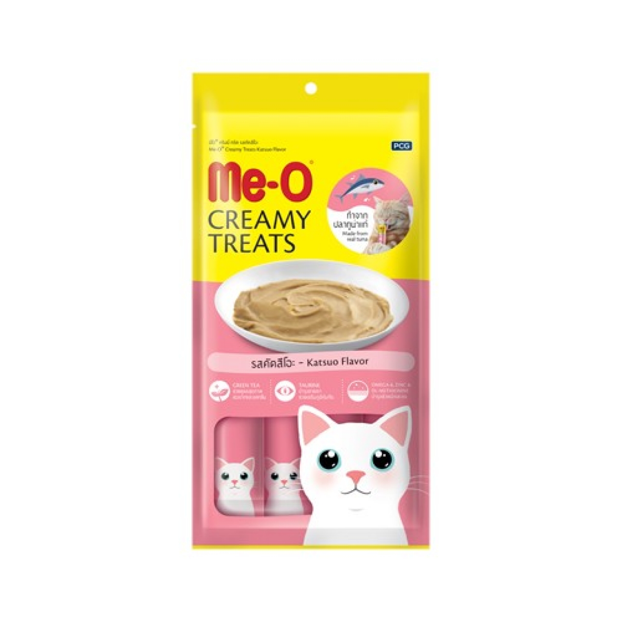 Me-O Creamy Treats Çizgili Orkinos Balıklı Kedi Ödülü  4x15GR